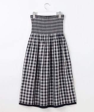 自由区 【WEB限定】キュプラジャカードリバーシブル スカート ネイビーチェック