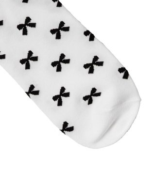 WEGO モチーフ総柄メロークルーソックス ホワイト