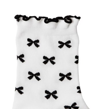 WEGO モチーフ総柄メロークルーソックス ホワイト