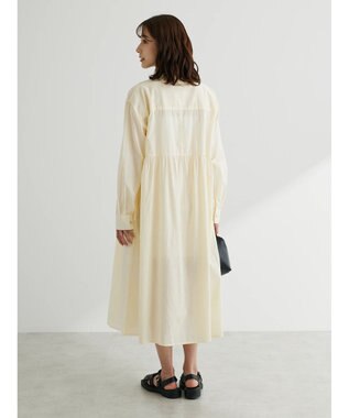 Green Parks ボリュームギャザーシャツワンピース Ecru