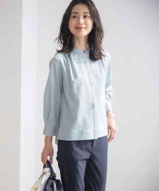 J.PRESS LADIES 【WEB限定カラーあり・洗える】セルロースリネンストレッチ テーパード パンツ ネイビー系