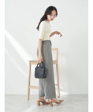 earth music&ecology ショルダーボタンリブニットプルオーバー Ivory