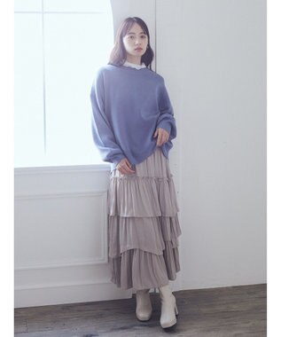 earth music&ecology アンチピリングバックスリットプルオーバー Blue