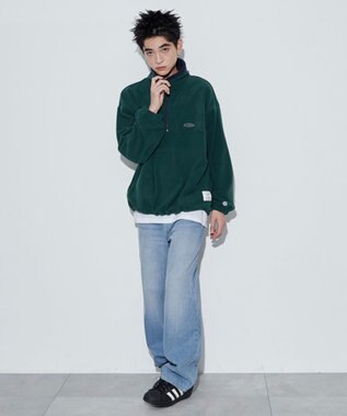 WEGO DISCUSフリースハーフジップPO グリーン