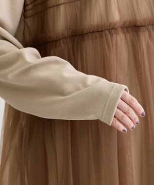 Green Parks ・ＥＬＥＮＣＡＲＥ　ＤＵＥ　チュールレイヤープルオーバ Gray Beige