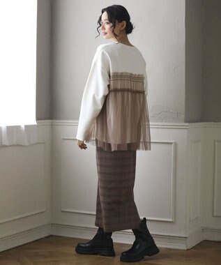 Green Parks ・ＥＬＥＮＣＡＲＥ　ＤＵＥ　チュールレイヤープルオーバ Off White