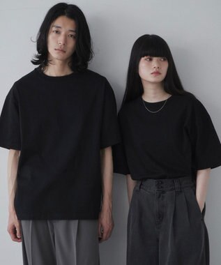 WEGO 【ユニセックス着用アイテム/綿100%/SMLXLサイズ展開】シルキーリッチヘビーコットンT ブラック