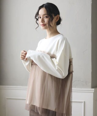 Green Parks ・ＥＬＥＮＣＡＲＥ　ＤＵＥ　チュールレイヤープルオーバ Off White