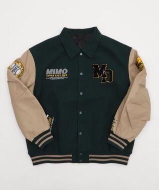 WEGO 【25年秋冬新作/ユニセックス着用ITEM/SMLサイズ展開】メルトンワッペンスタジャン ダークグリーン