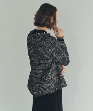 YECCA VECCA ノーカラーツイードジャケット Black