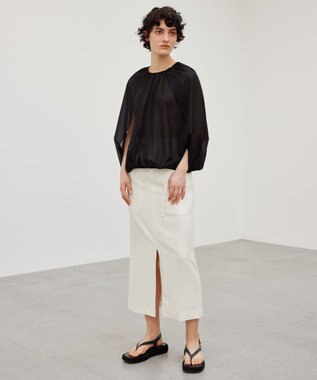 BEIGE， 【洗える】BAC / バルーンシルエットブラウス Black