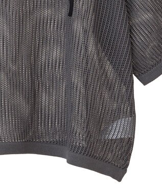 Green Parks テープロゴ透かしニットプルオーバーⅡ Charcoal Gray