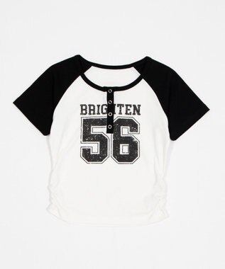 WEGO グラフィックラグランヘンリーネックT 柄1