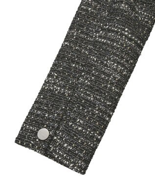 YECCA VECCA ノーカラーツイードジャケット Black