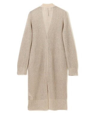 BEIGE， 【洗える】OPTICAL / ペーパーヤーンVネックロングカーディガン Flax