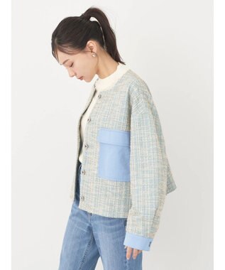 earth music&ecology ツイードジャケット Blue