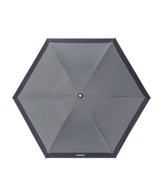 MOONBAT 【フワクール生地使用/軽量】MACKINTOSH PHILOSOPHY 遮光 晴雨兼用 折りたたみ日傘 ボーダー ネイビーブルー