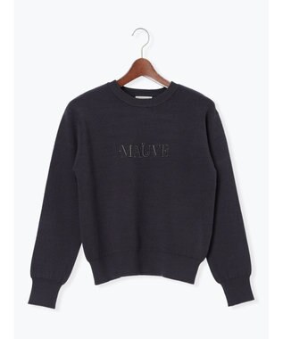 Te chichi パール&ウレタン刺繍ロゴニット チャコールグレー