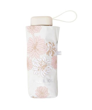 MOONBAT 【一級遮光/コンパクト】PAUL & JOE 晴雨兼用 日傘 折りたたみ日傘 軽量 総柄クリザンテーム 遮熱 UV ホワイト