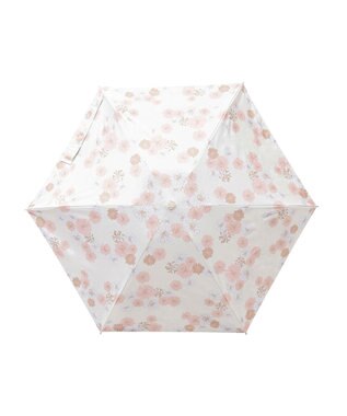 MOONBAT 【一級遮光/コンパクト】PAUL & JOE 晴雨兼用 日傘 折りたたみ日傘 軽量 総柄クリザンテーム 遮熱 UV ホワイト