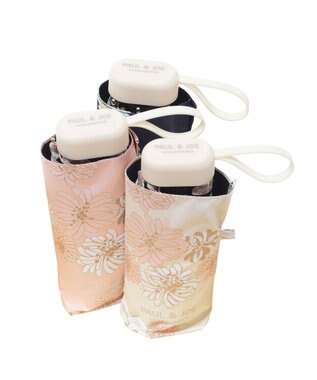 MOONBAT 【一級遮光/コンパクト】PAUL & JOE 晴雨兼用 日傘 折りたたみ日傘 軽量 総柄クリザンテーム 遮熱 UV ホワイト