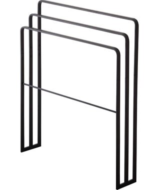 tower 横から掛けられるバスタオルハンガー 3連 タワー ブラック ブラック