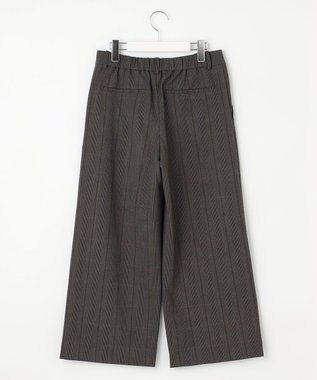 J.PRESS LADIES 【洗える】T/Rアルガンシルク チェック ワイド パンツ ブラウン系3