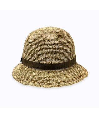 林八百吉商店 un chapeau　エッジアップラフィアハット ブラウン