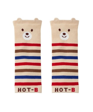 MIKI HOUSE HOT BISCUITS 顔ドン ボーダーレッグウォーマー