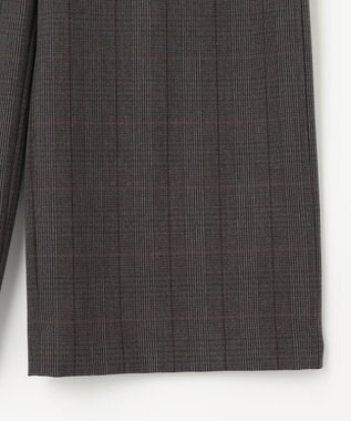 J.PRESS LADIES 【洗える】T/Rアルガンシルク チェック ワイド パンツ ブラウン系3