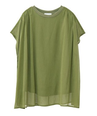 Green Parks 楊柳ドッキングフレンチプルオーバー Khaki