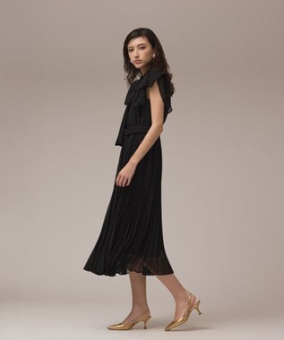 GRACE CONTINENTAL ボウタイプリーツドレス ブラック