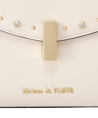 Maison de FLEUR スタッズフラップ２Ｗａｙバッグ Ivory