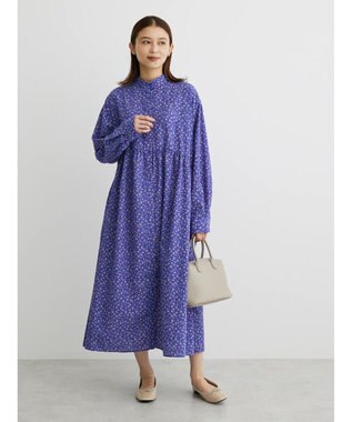 Green Parks ２ｗａｙ小花柄ギャザーシャツワンピース Blue