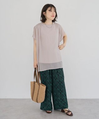 Green Parks 楊柳ドッキングフレンチプルオーバー Light Beige