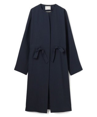 BEIGE， 【洗える】PORDIC / ノーカラードルマンロングコート Navy
