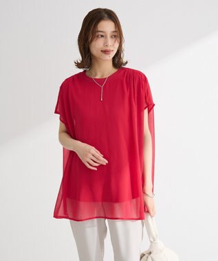 Green Parks 楊柳ドッキングフレンチプルオーバー Pink