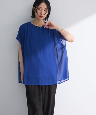 Green Parks 楊柳ドッキングフレンチプルオーバー Blue