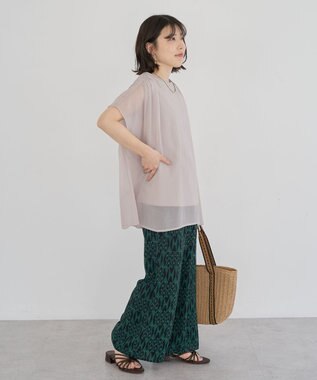 Green Parks 楊柳ドッキングフレンチプルオーバー Light Beige