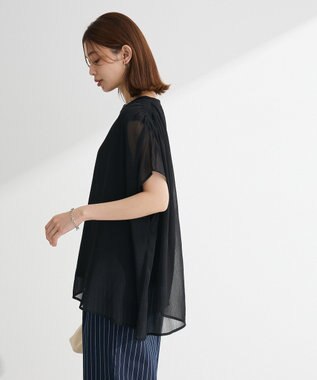 Green Parks 楊柳ドッキングフレンチプルオーバー Black