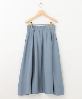 組曲 【セットアップ対応・ウエストゴム仕様】ニュアンスシフォン スカート サックスブルー系