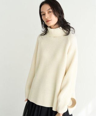 UNFILO あぜ編みオフタートルニット オフ