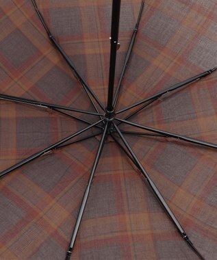 自由区 エアリーチェック アンブレラ ブラウン系チェック