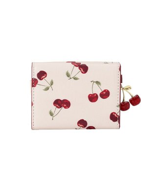 Maison de FLEUR リーフ付きチェリープチウォレット Red