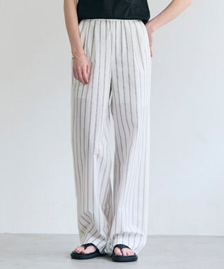 BEIGE， QUARTZ / 側章コンビ ストライプパンツ