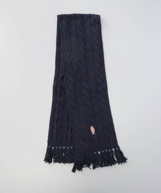 AURORA 【 POLO RALPH LAUREN（ポロ ラルフ ローレン） 】Polo ベア ケーブルニット ウールブレンド マフラー ネイビー