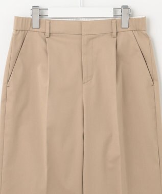 自由区 L 【接触冷感/洗える】サテンストレッチ ワイドパンツ ベージュ系