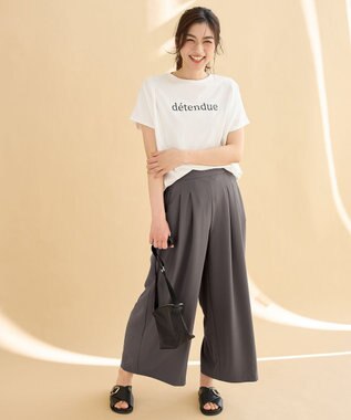 ANY L 【新色追加/吸水速乾/イージーケア/UVカット/接触冷感】さらさらDRYパンツ ダークブラウン