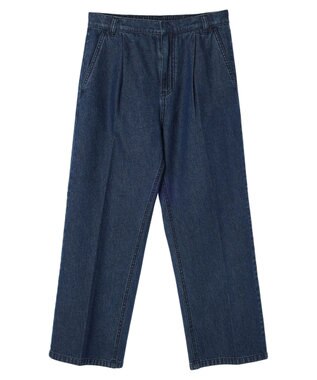 Green Parks ストレートタックデニムパンツ Blue