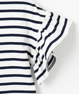 ANY KIDS ウサギ ボーダー Tシャツ ネイビー系